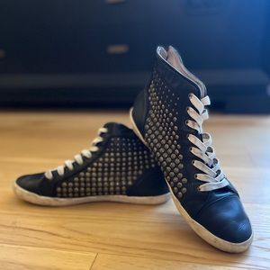 Distressed Studded Frye High Tops